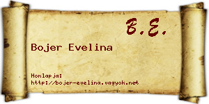 Bojer Evelina névjegykártya